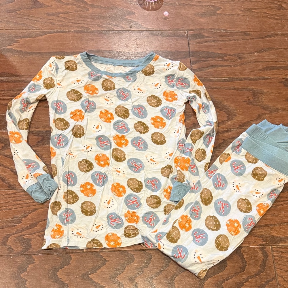 Little One Shop Christmas Snowmen bamboo pajama set, 6/7